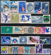 Dove, Pigeon Stamps, 30 Different