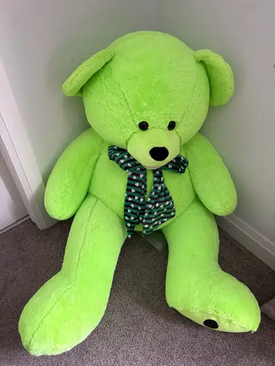 Giant 5ft Lime Green Teddy Bear – Brand New Condition!, View more
