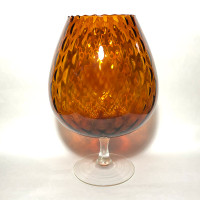 Vintage Mid Century Modern Empoli Amber Art Glass Vase Italy