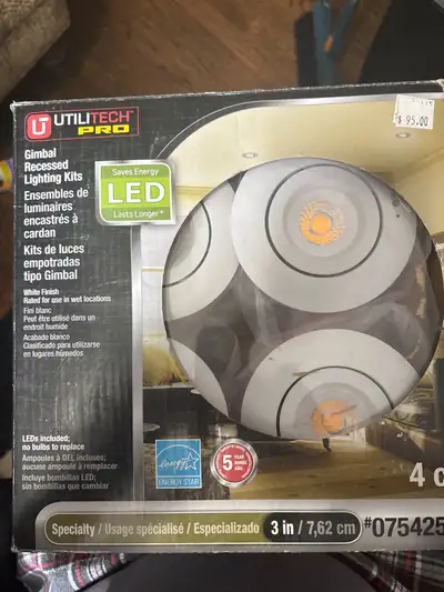 $40.00 4 pack of 3 inch Gimbal recessed lighting kits White I have 100 lights in total. Some in 4 pa...