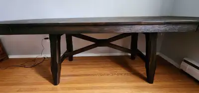 Rustic real Dark Wood Dining Table, View more