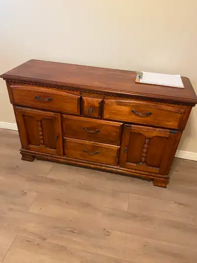 All wood side table, View more