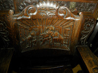Antique Henry VIII Carved Throne Chair