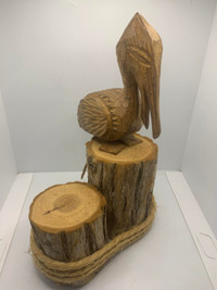 Pelican Wood Carved Art