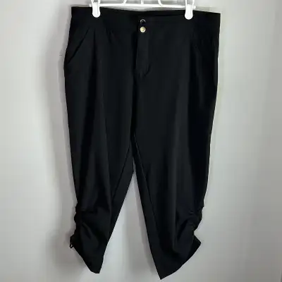 ACX Active Stylish Black Capri Pants with Ruched Hems Size M, View more