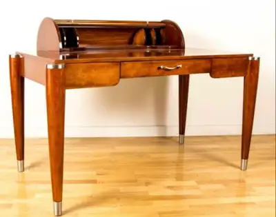 Vintage 1990s Leda Art Deco Cylinder Desk, View more