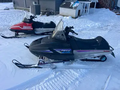 2 - Polaris Indy Lite $4500 for both or $2500 /each OBO Red machine, 1991 SOLD Black machine, 1995 B...