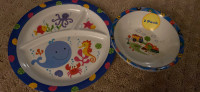 New Toddler feeding plate and bowls x2 