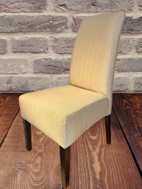 Beige Fabric Parson Dining Chairs (2)