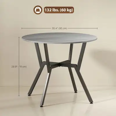 Steel frame 35" Round Dining Table, Modern Dining Room Table , View more