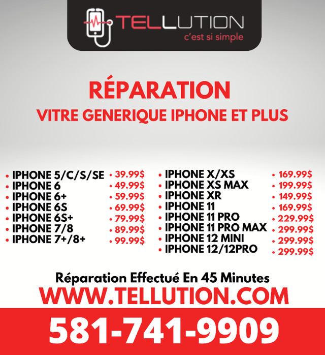 Réparation Cellulaire Usagés Vente et Achate Tellution Vanier dans Téléphones cellulaires  à Ville de Québec