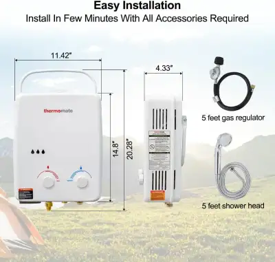 Tankless Water Heater, thermomate 5L Portable Propane Gas Hot Wa, View more
