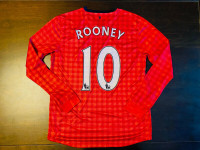 2012-2013 Manchester United Long Sleeve Soccer Jersey- Rooney -L