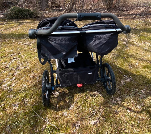 Thule Urban Glide 2 double stroller, rain cover, foot muff in Strollers, Carriers & Car Seats in Truro - Image 2