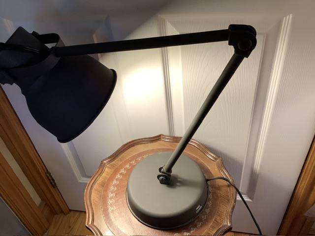 IKEA Grey Hektar Adjustable Table/Desk Lamp Built in USB Port in Indoor Lighting & Fans in Belleville - Image 4