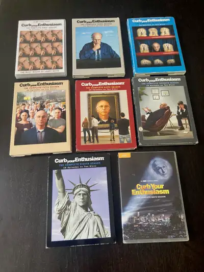 Curb Your Enthusiasm dvds. $5 per season or $35 for all 8 (missing season 2)