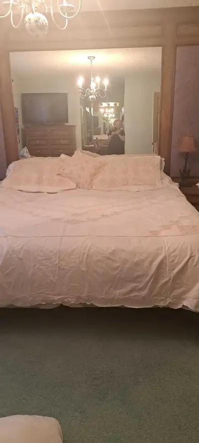 DUVET COVER KING WITH 2 KING SHAMS much nicer than picture looks, View more