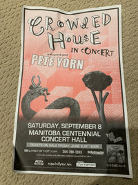 2007 Crowded House Tour Poster Winnipeg