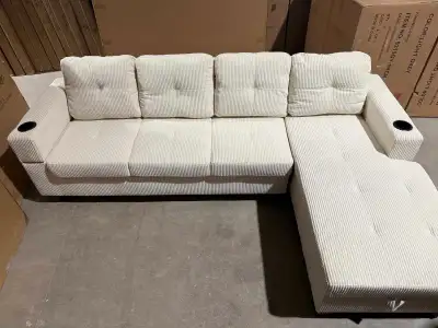Modular Corduroy Sectional Sofa With Delivery Brand new , View more