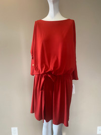 Sandra Darren Orange Belted Dress - NWT - Size 12