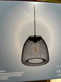 Patio Solar Hanging Light  7” wide x 30” Long with Chain