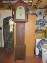 Antique tall case grandfather clock