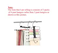 BRAND NEW-2 Packs of 4 collapsible stainless steel pant hangers