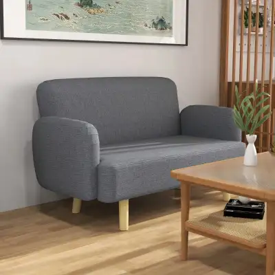 Velvet Feel Fabric 2 Seater Sofa, Small Sofa Loveseat with 8.3", View more