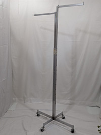 2 way heavy duty straight arm adjustable clothing rack on wheels