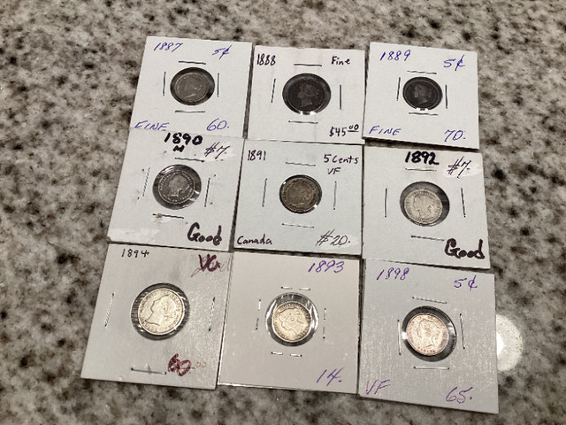 41 Five Cent Canadian Silver Coins No Duplicates in Arts & Collectibles in Saint John - Image 3