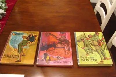 Vintage 3 Book Childrens Book Set Aladdin, Pinocchio, Robin Hood, View more