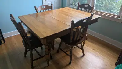Wooden Dining Table with 4 Chairs, View more