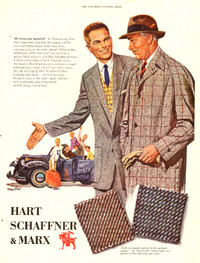 1953 full-page magazine ad for Hart Schaffner & Marx