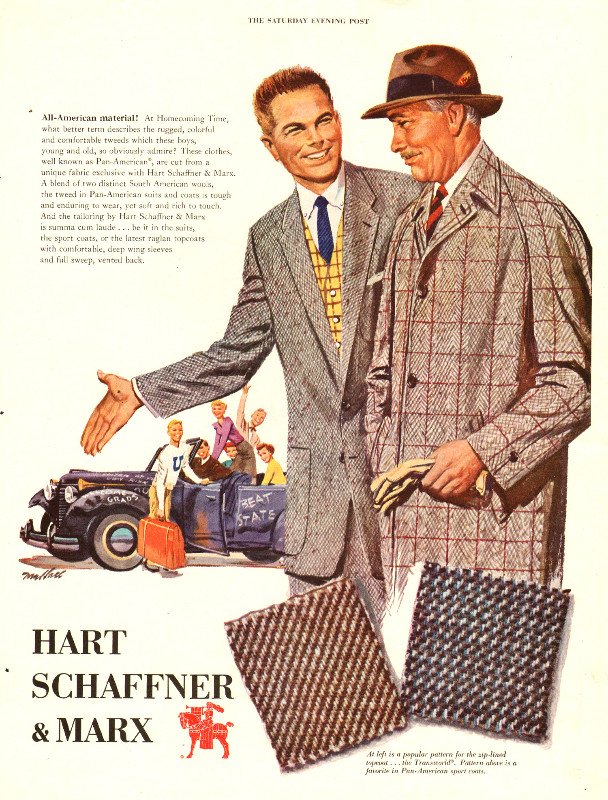 1953 full-page magazine ad for Hart Schaffner & Marx in Arts & Collectibles in Dartmouth