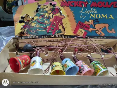 Vintage Christmas light string. In original box.
