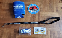 Arai Suzuki racing stickers helmet keychain GSXR koozie