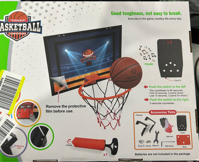 Indoor Mini Basketball Hoop with Scoreboard BNIB in Toys & Games in Hamilton - Image 2