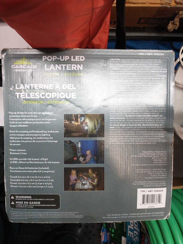 Cascade Pop-Up LED Lantern Indoor/Outdoor New Sealed 2 Pack dans Pêche, camping et plein Air  à Laval/Rive Nord - Image 2