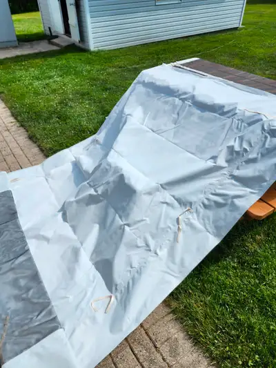 Add a room for tent trailer, excellent condition Fits an awning aprox. 10 ft long. Attaches to your...