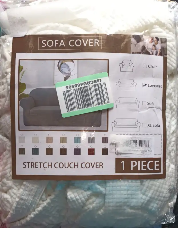 NEW Loveseat, White, AUJOY Cover Stretch 1-Piece Slipcover for 2 dans Autre dans London - Image 9