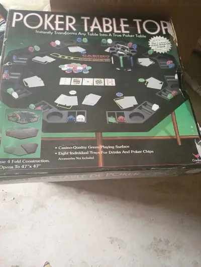 This Cardinal Poker Table Top is a pre-owned gaming accessory that instantly transforms any standard...