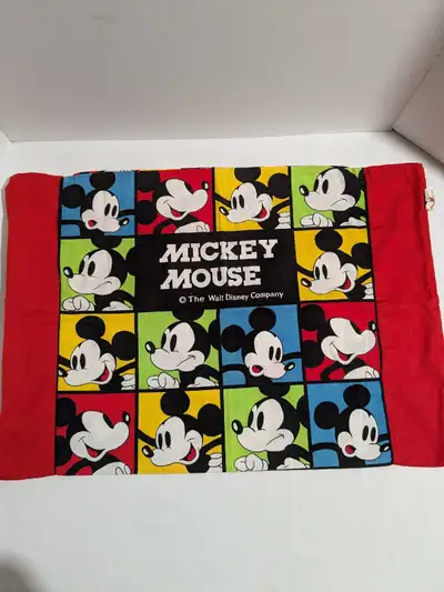 VTG Mickey Mouse Color Block Pillowcase zippered , View more