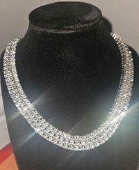 Tennis Chain Iced Out White Gold Cubic Zirconia 18-20-24 Inch 