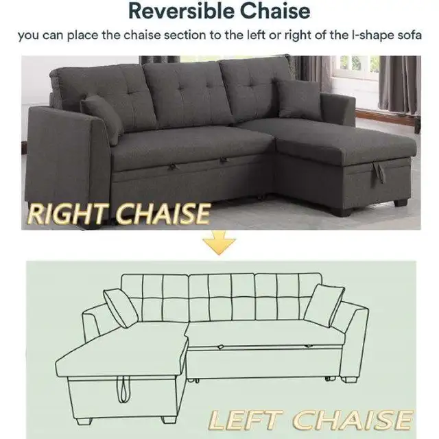 Sofa Bed with Chaise and Storage New Set in Couches & Futons in Victoriaville - Image 5