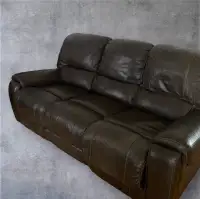 Black Leather Sofa with 2 Manual Recliners - $799 (Pickup Only)