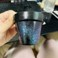 Galaxy look painted pot - mini