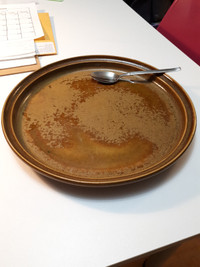 Pottery: Large! Serving Platter / Tray: Golden Caramel Brown
