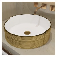 MEJE Luxury Gold Stripes Round Art Basin,  Counter Vessel Sink City of Toronto Toronto (GTA) Preview