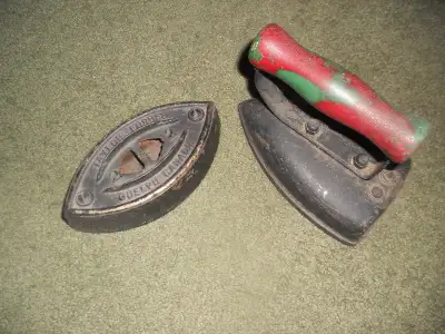 Cast iron Irons set of two vintage, View more