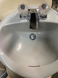 Bathroom vanity sink light gray. Faucet included